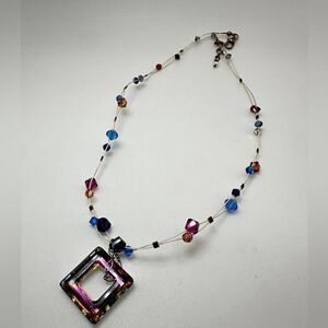 16" Swarovski crystal beads on wire,  with 925 stamped clasp necklace!